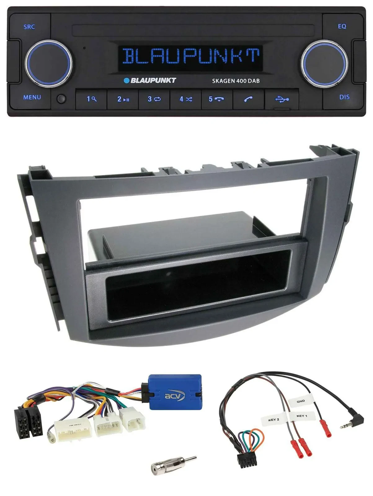 Автомагнитола для Toyota RAV4 (2011–2013) Blaupunkt DAB, USB, Bluetooth, поддержка кнопок на руле
