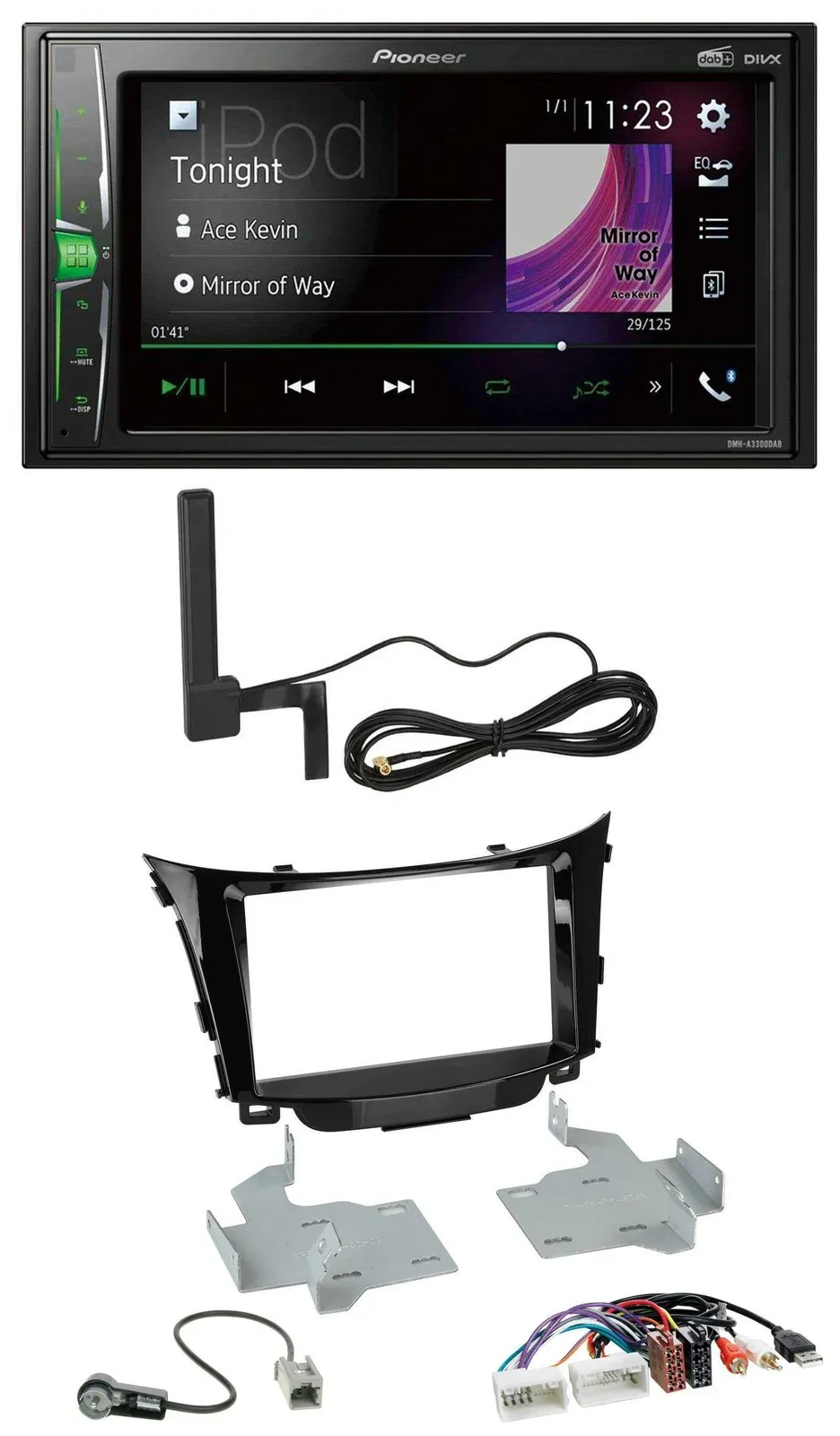 Pioneer MP3 DAB AUX 2DIN Bluetooth Autoradio für Hyundai i30 ab 2012 AUX USB