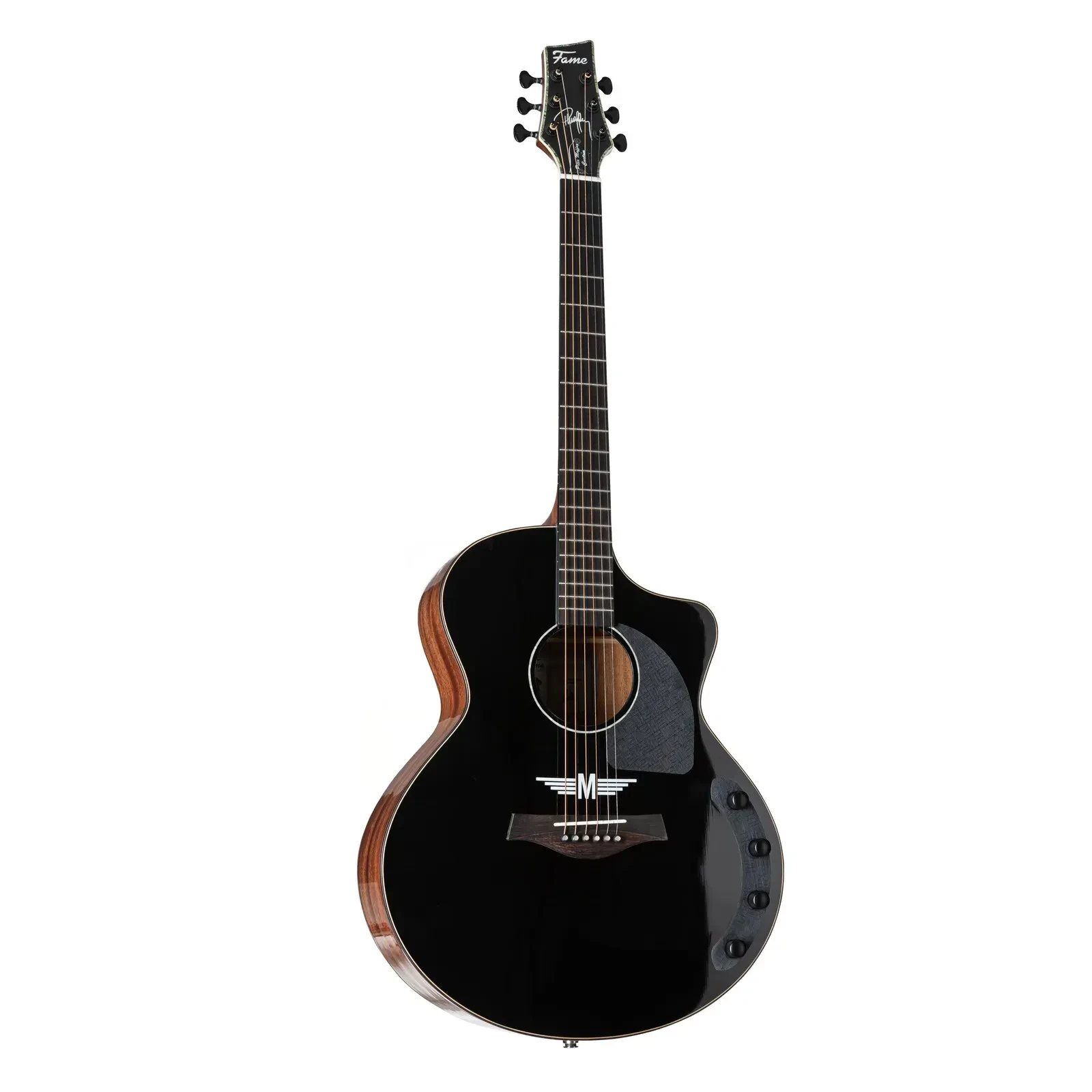 Электроакустическая гитара Fame Audio Grand Auditorium, Black Pearl, массивный топ