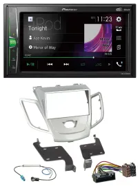 Pioneer 2DIN MP3 DAB USB Bluetooth Autoradio für Ford Fiesta 2010-2017 silber