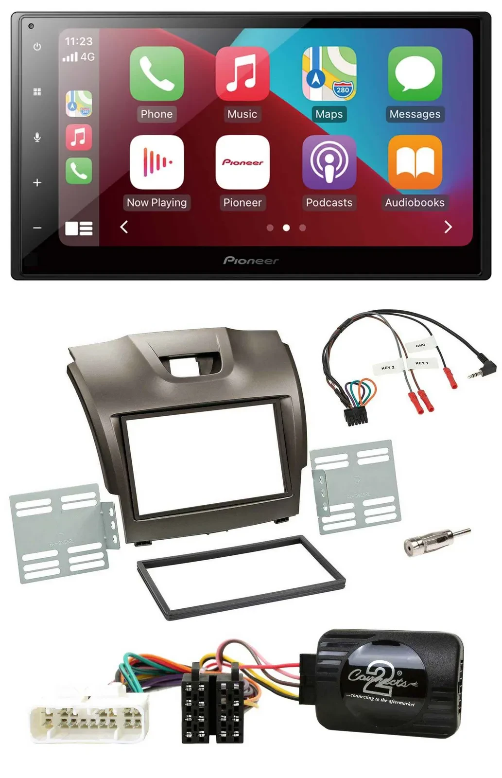 Автомагнитола для Isuzu D-Max (с 2012) Pioneer 2DIN, DAB, Bluetooth, USB, серый