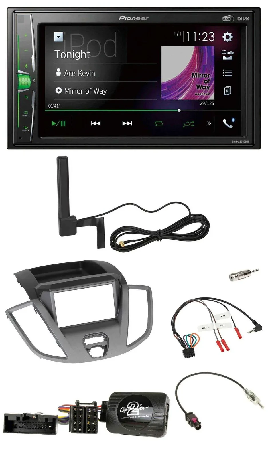 Pioneer MP3 DAB Lenkrad 2DIN Bluetooth Autoradio für Ford Transit V363 2014-2018