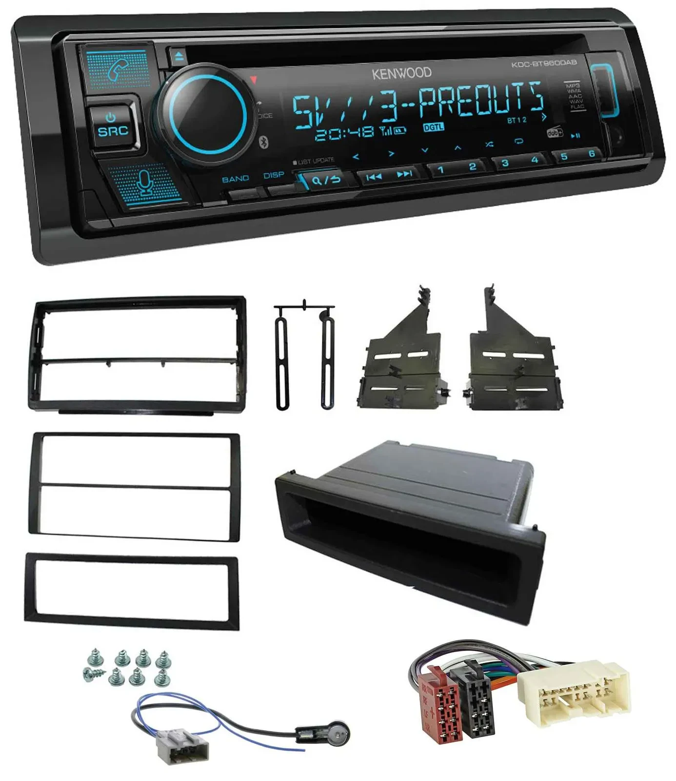 Kenwood Bluetooth USB CD MP3 DAB Autoradio für Nissan Altima (L31, 2005-2006)