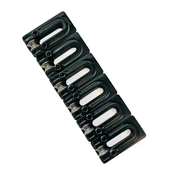 AxLabs String Surfer Brass Roller Bridge Saddles, Narrow, Black