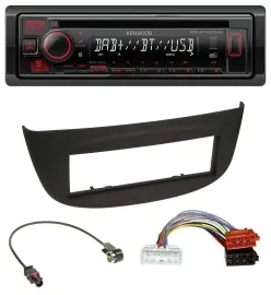 Kenwood MP3 CD USB Bluetooth DAB Autoradio für Renault Twingo ab 2015 schwarz