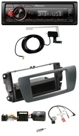 Автомагнитола для Seat Ibiza Pioneer 1-DIN MP3 DAB USB поддержка управления на руле черный