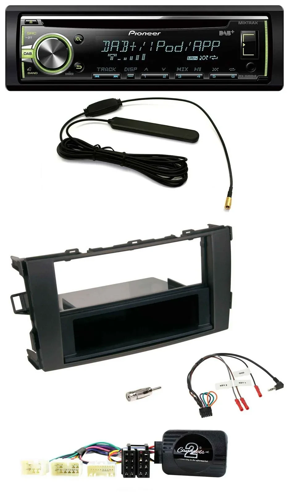 Автомагнитола для Toyota Auris 2007–2011 Pioneer MP3 USB CD DAB черный