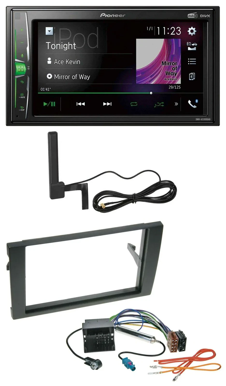 Автомагнитола для Audi A4 Pioneer 2DIN DAB Bluetooth MP3 AUX Quadlock