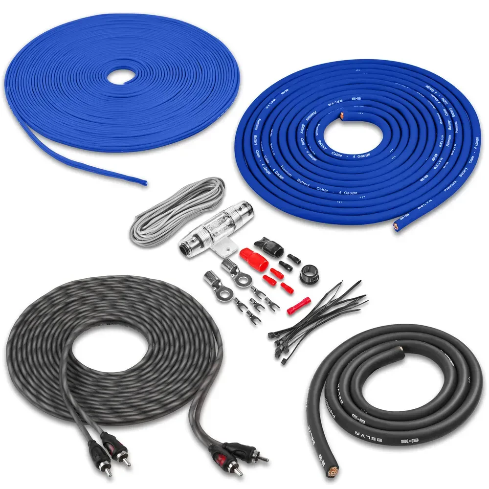Комплект проводов для автомобильного усилителя Belva BAK42BL 2-канальный, 4 AWG (набор)