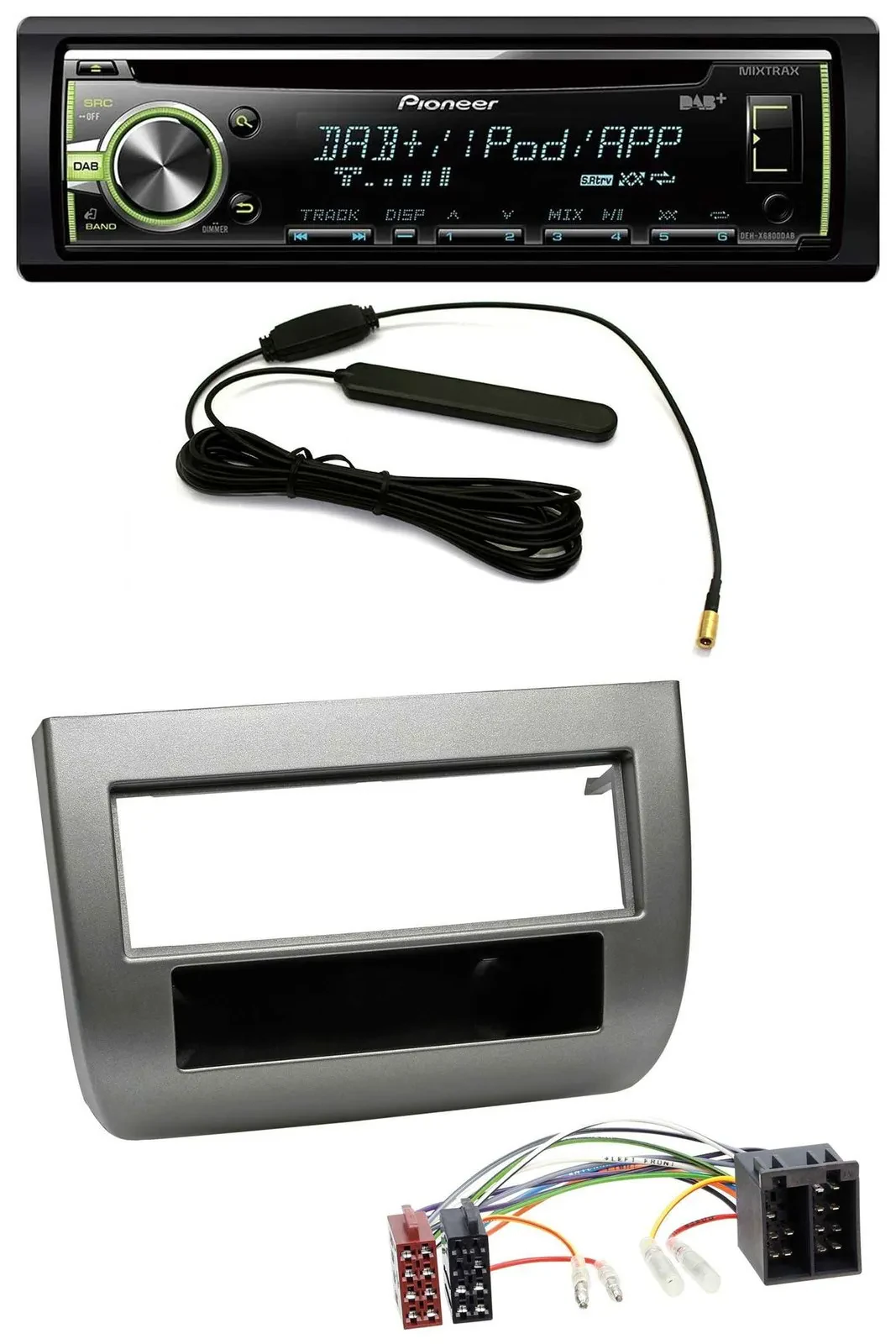 Автомагнитола Pioneer MP3 USB CD DAB AUX для Lancia Y (843, 2003–2011) антрацит