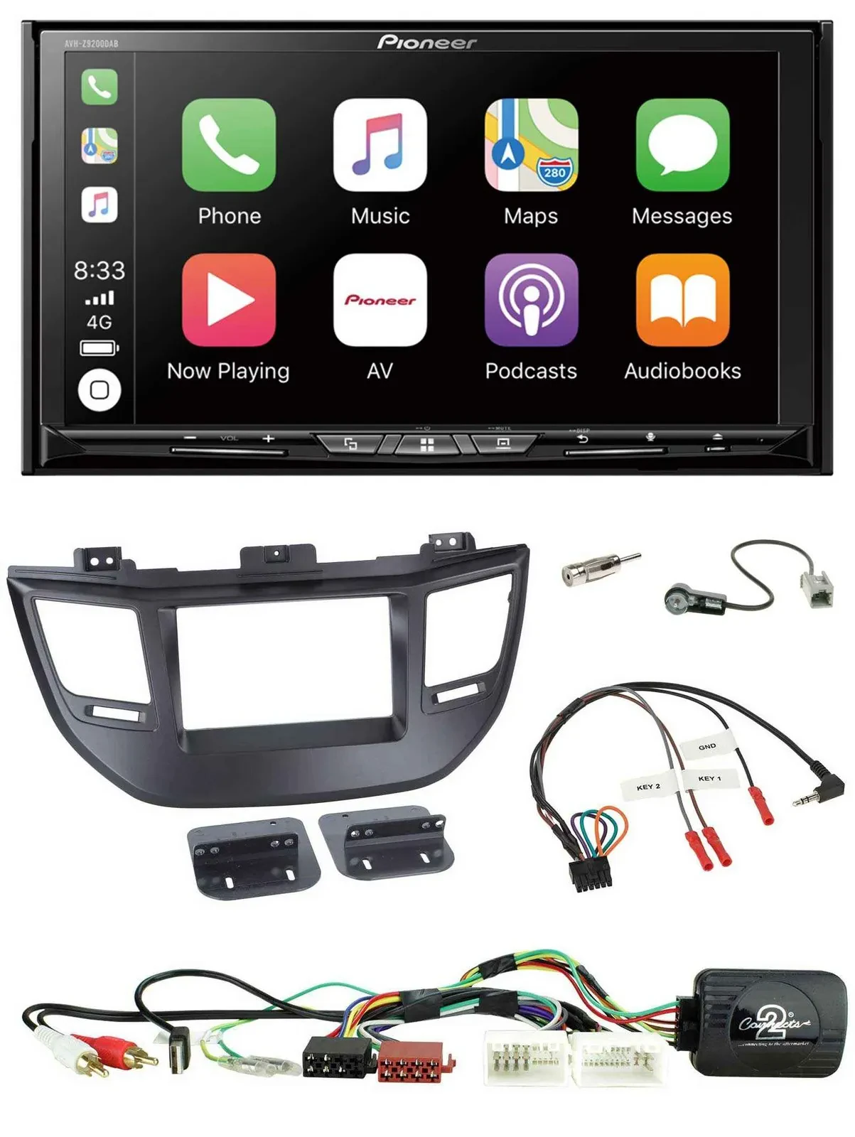 Pioneer 2DIN Lenkrad USB DAB DVD Bluetooth Autoradio für Hyundai Tucson 15-20 sc