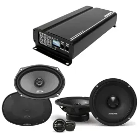Alpine KTA-450 Power Pack Amplifier + 6.5" Component & 6x9" Speakers Bundle
