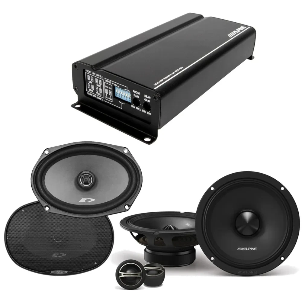 Alpine KTA-450 Power Pack Amplifier + 6.5" Component & 6x9" Speakers Bundle