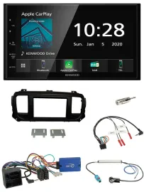Автомагнитола для Citroen Spacetourer/Jumpy Kenwood 2DIN, Bluetooth, DAB, USB, поддержка кнопок на руле