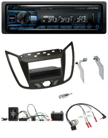 Alpine USB Bluetooth DAB Lenkrad Autoradio für Ford C-Max Kuga braun