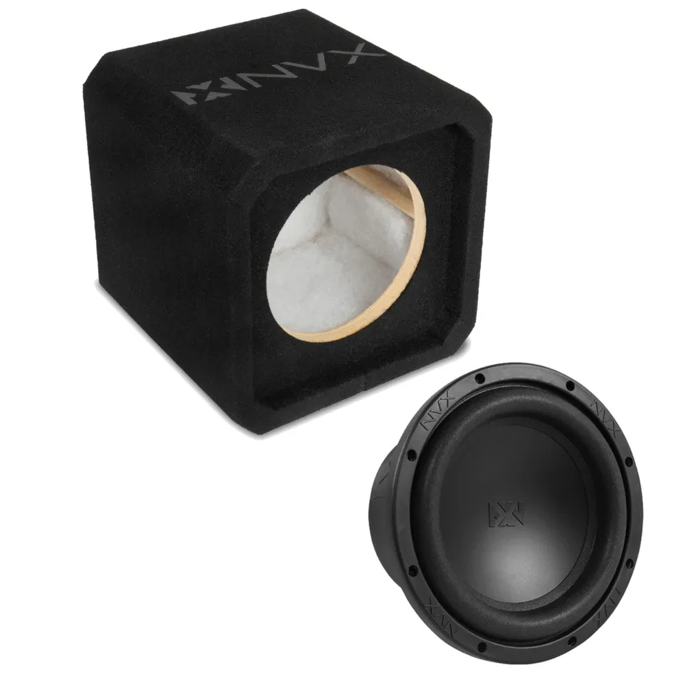 NVX NE81S Single 8" Sealed 3/4" MDF Sub Enclosure w/ 8" VS-Series Subwoofer