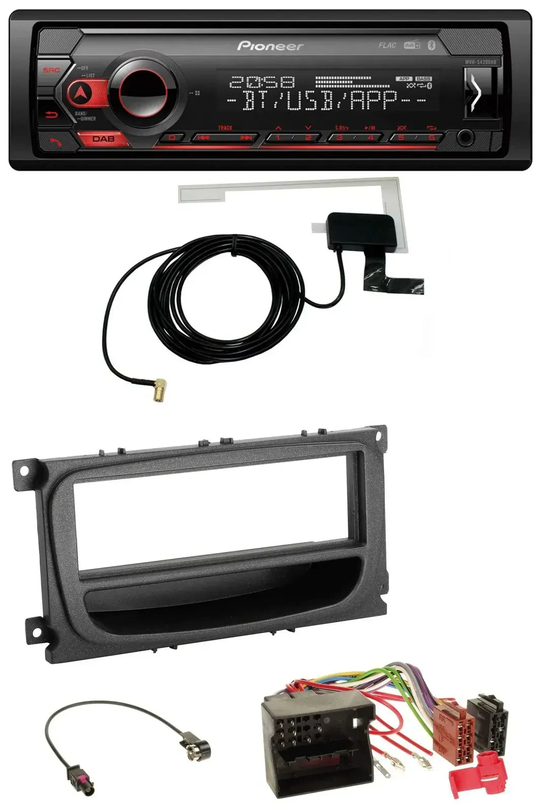 Автомагнитола Pioneer DAB USB MP3 Bluetooth для Ford C-Max/Focus/Galaxy (с 2007)