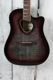 Ibanez Altstar ALT30FM Acoustic Electric Guitar Flame Maple Top Red Doom Burst