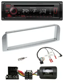 Kenwood Lenkrad CD USB Bluetooth DAB Autoradio für Alfa 147 GT silbergrau