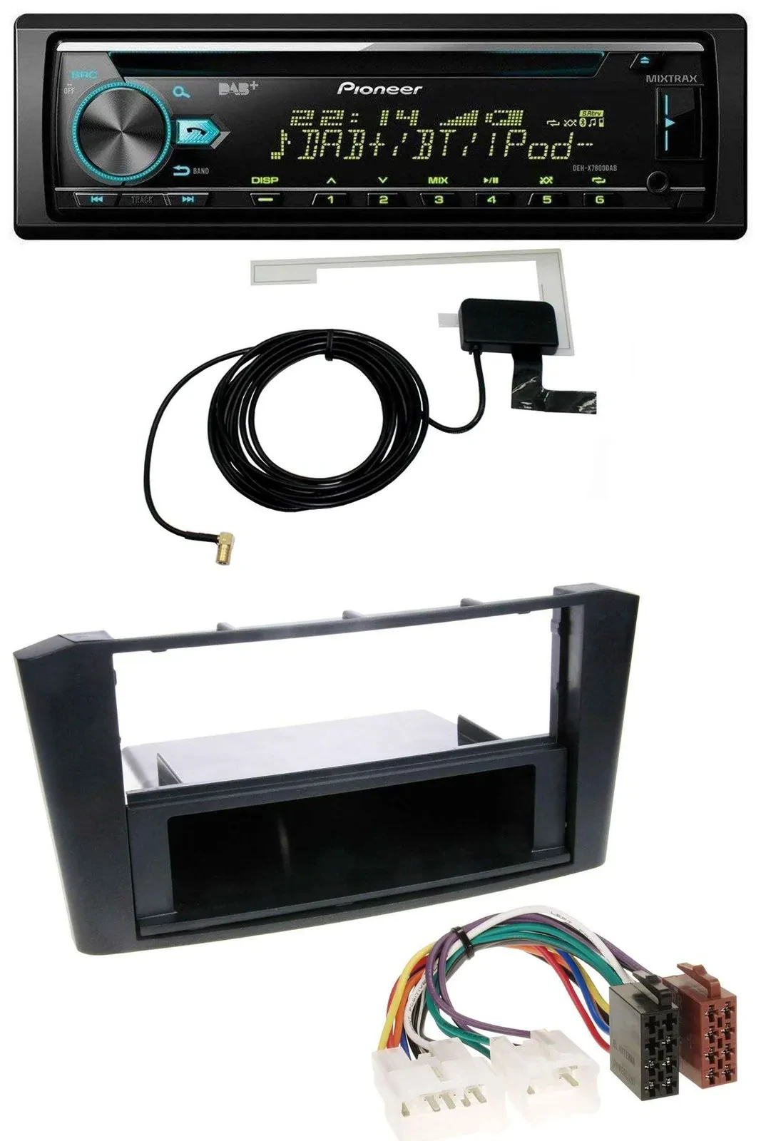 Автомагнитола Pioneer CD/MP3, USB, AUX, DAB для Toyota Avensis T25 (2003–2009)