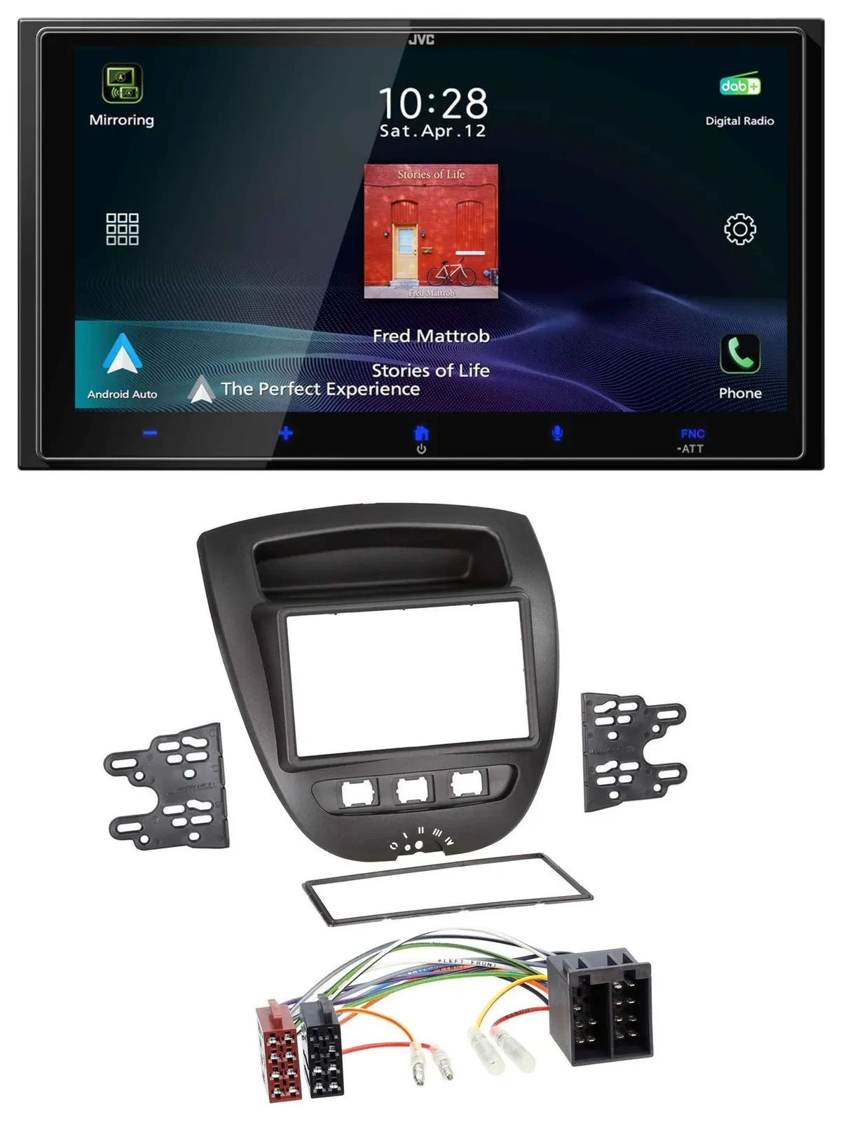 JVC USB Bluetooth 2DIN DAB MP3 Autoradio für Citroen C1 Toyota Aygo Peugeot 107