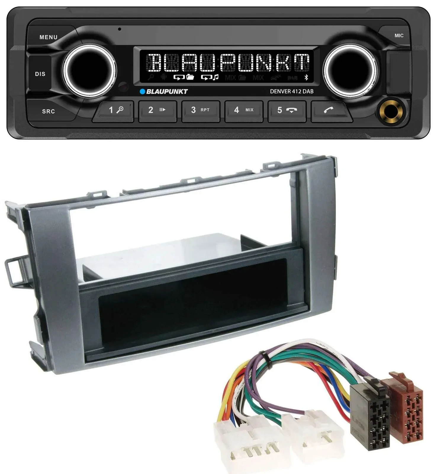 Blaupunkt Bluetooth DAB MP3 USB Autoradio für Toyota Auris 07-12 anthrazit-grau