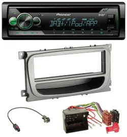Pioneer USB MP3 DAB AUX CD Autoradio für Ford Mondeo S-Max 07-14 silber Ablagefa