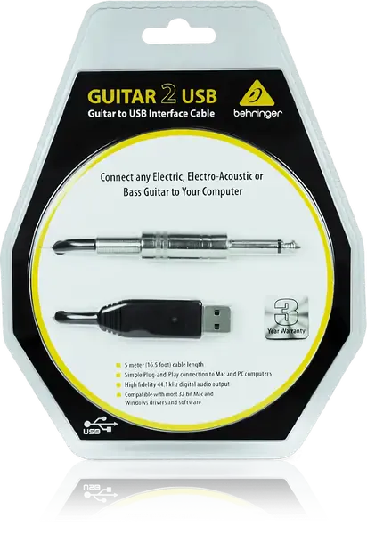 Гитарный USB-аудиоинтерфейс Behringer Guitar2USB Guitar USB Interface