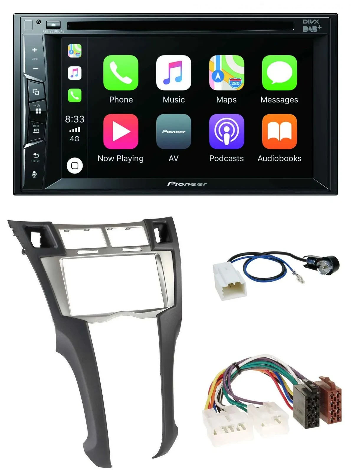 Автомагнитола для Toyota Yaris (2007–2011) Pioneer 2 DIN, DVD, USB, Bluetooth, DAB