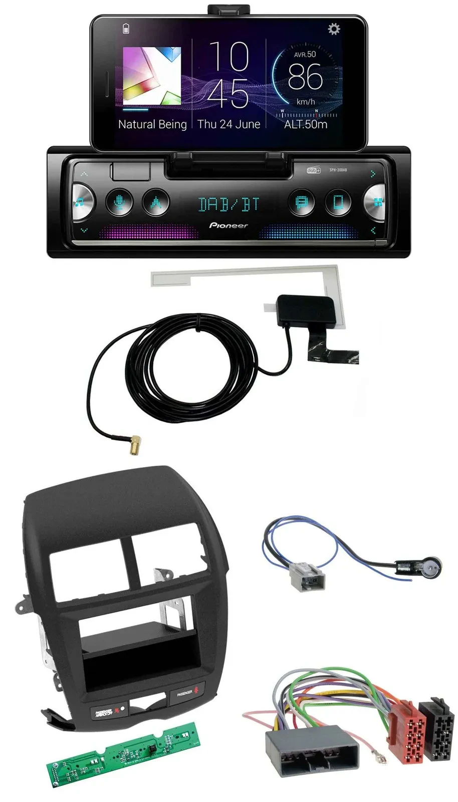 Автомагнитола для Mitsubishi ASX (2010–2014) Pioneer DAB, Bluetooth, MP3, USB