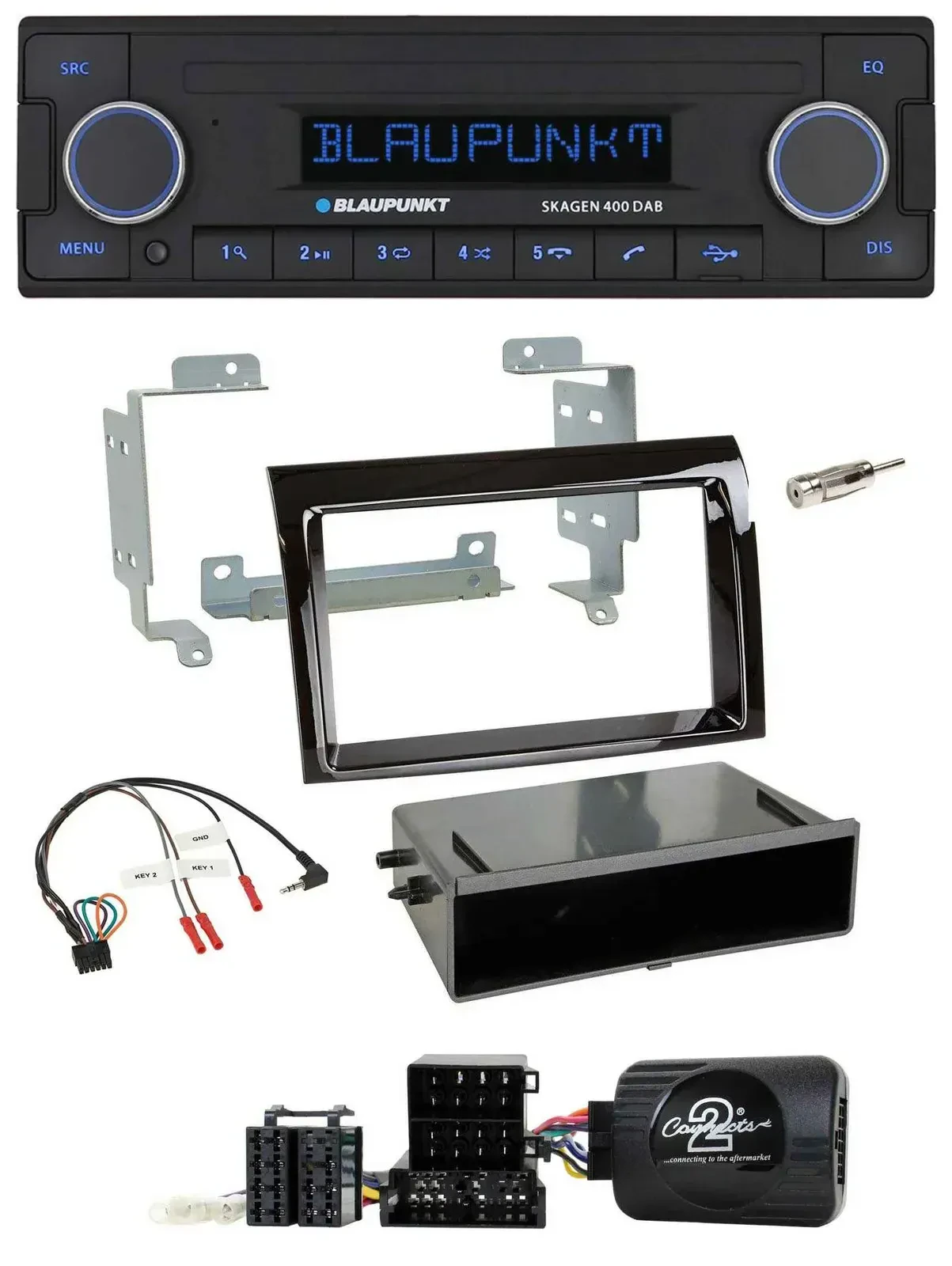 Blaupunkt DAB USB Bluetooth Lenkrad Autoradio für Fiat Ducato 2006-2008 piano