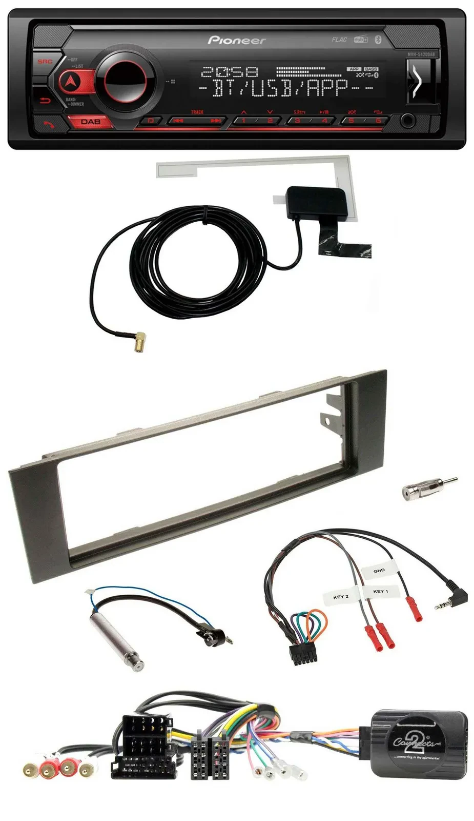 Pioneer DAB USB Lenkrad Bluetooth Autoradio für Audi A3 (2003-2006)