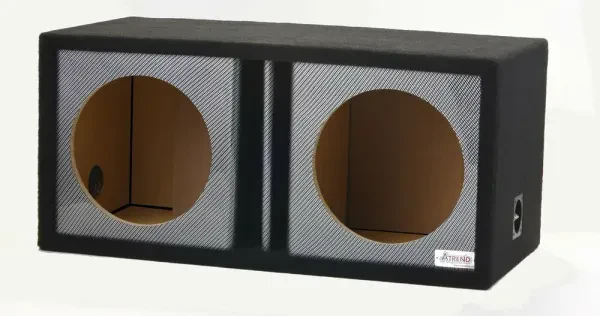 Atrend 15DVR Dual 15" Black Carbon Fiber Vented Subwoofer Enclosure Box