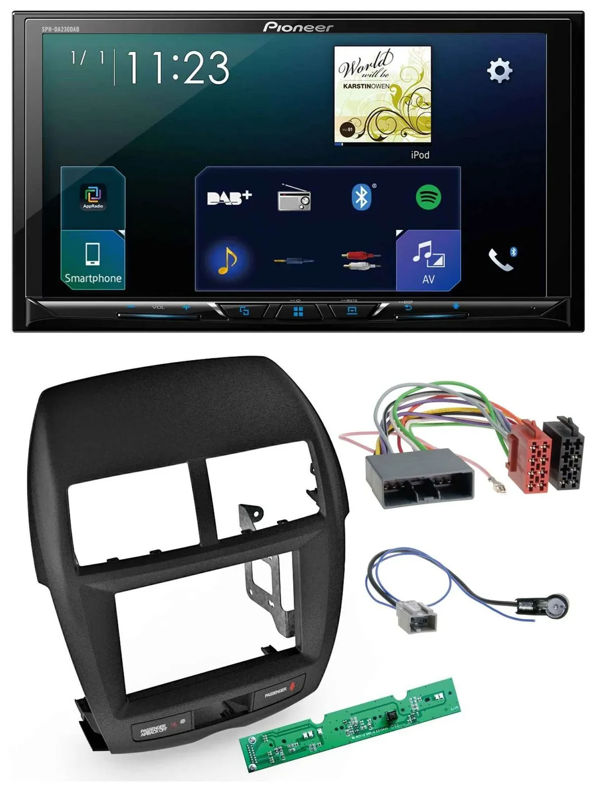 Автомагнитола Pioneer 2 DIN, Bluetooth, USB, DAB, MP3, для Mitsubishi ASX 2010–2014