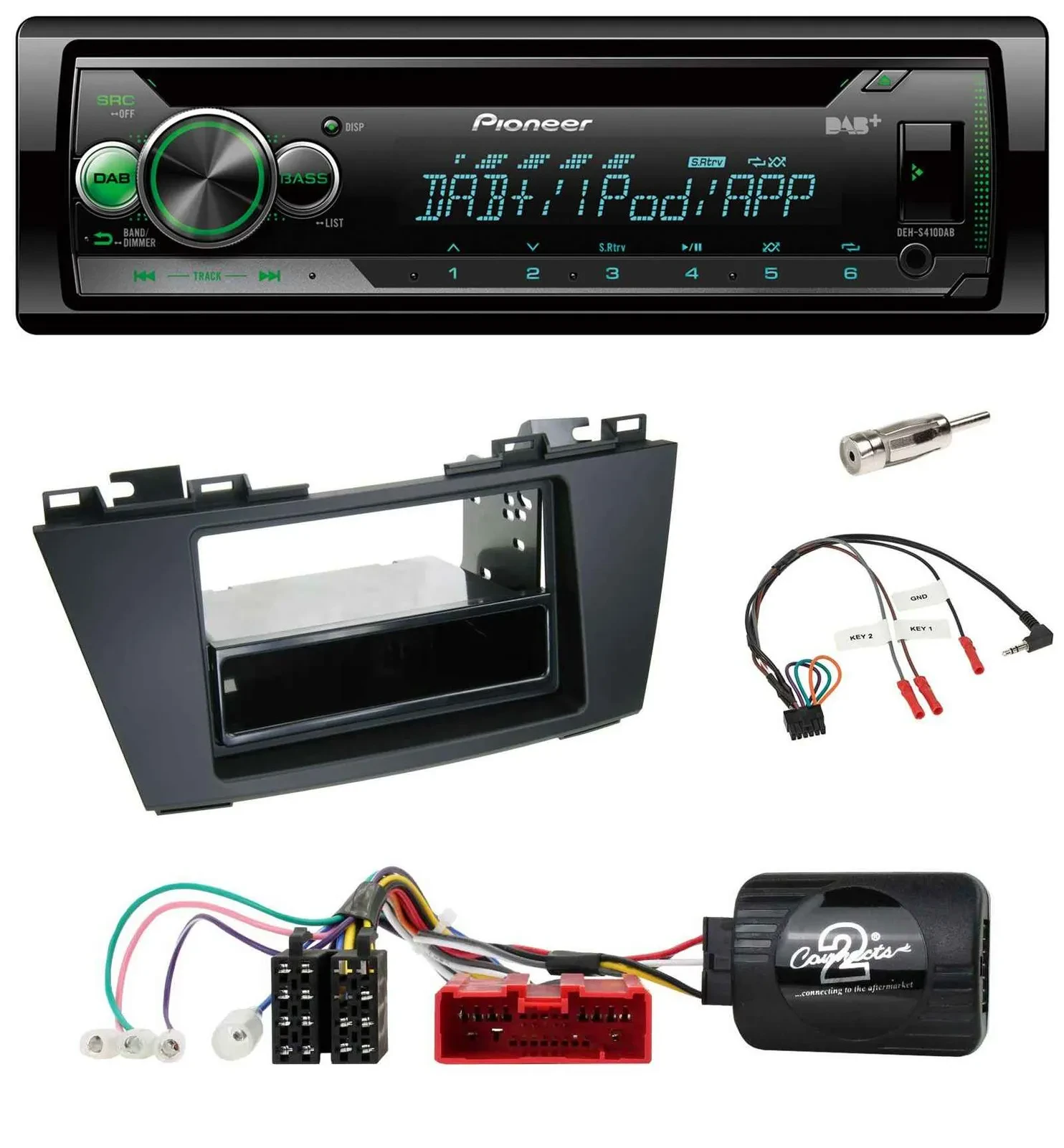 Pioneer USB MP3 DAB Lenkrad CD Autoradio für Mazda 5 (2010-2015)