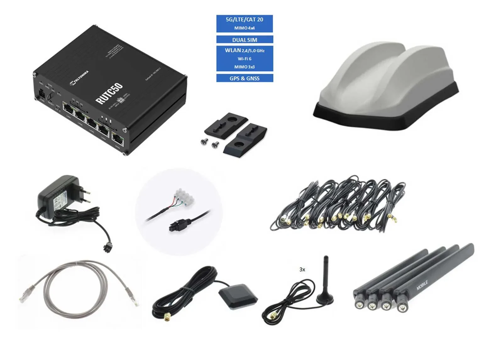 Teltonika 5G WLAN Router RUTC50 mit ANT815 weiß - TEL-RUTC50-815