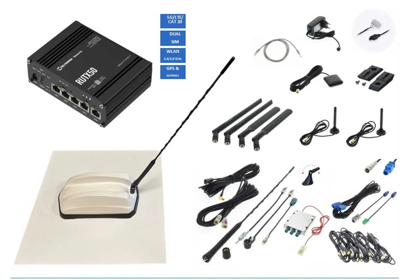 Teltonika 5G WLAN Router RUTX50B ANT615 Träger 15903 TEL-RUTX50B-615-3