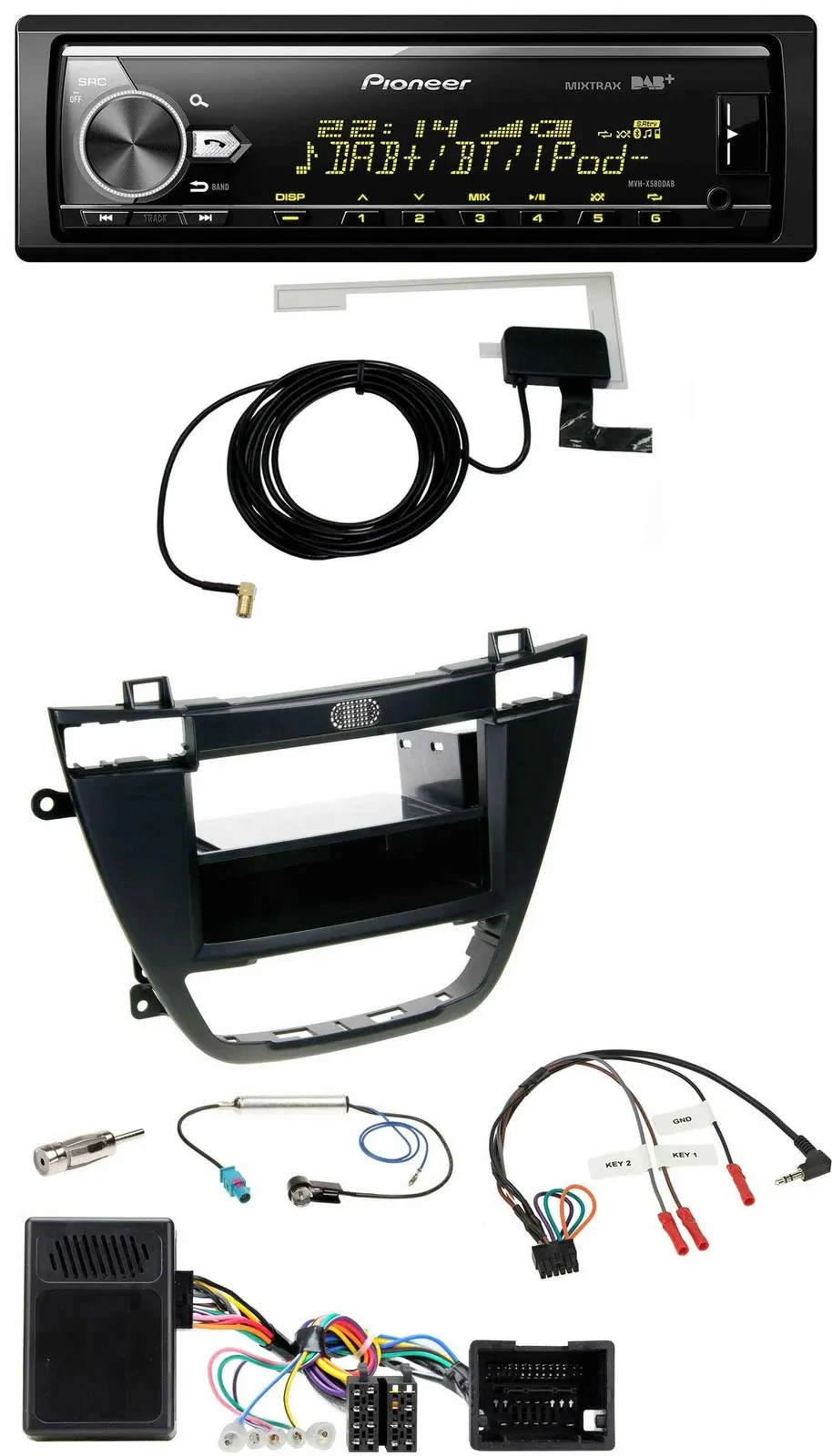 Автомагнитола Pioneer DAB, Bluetooth, USB, для Opel Insignia (с 2008), черный