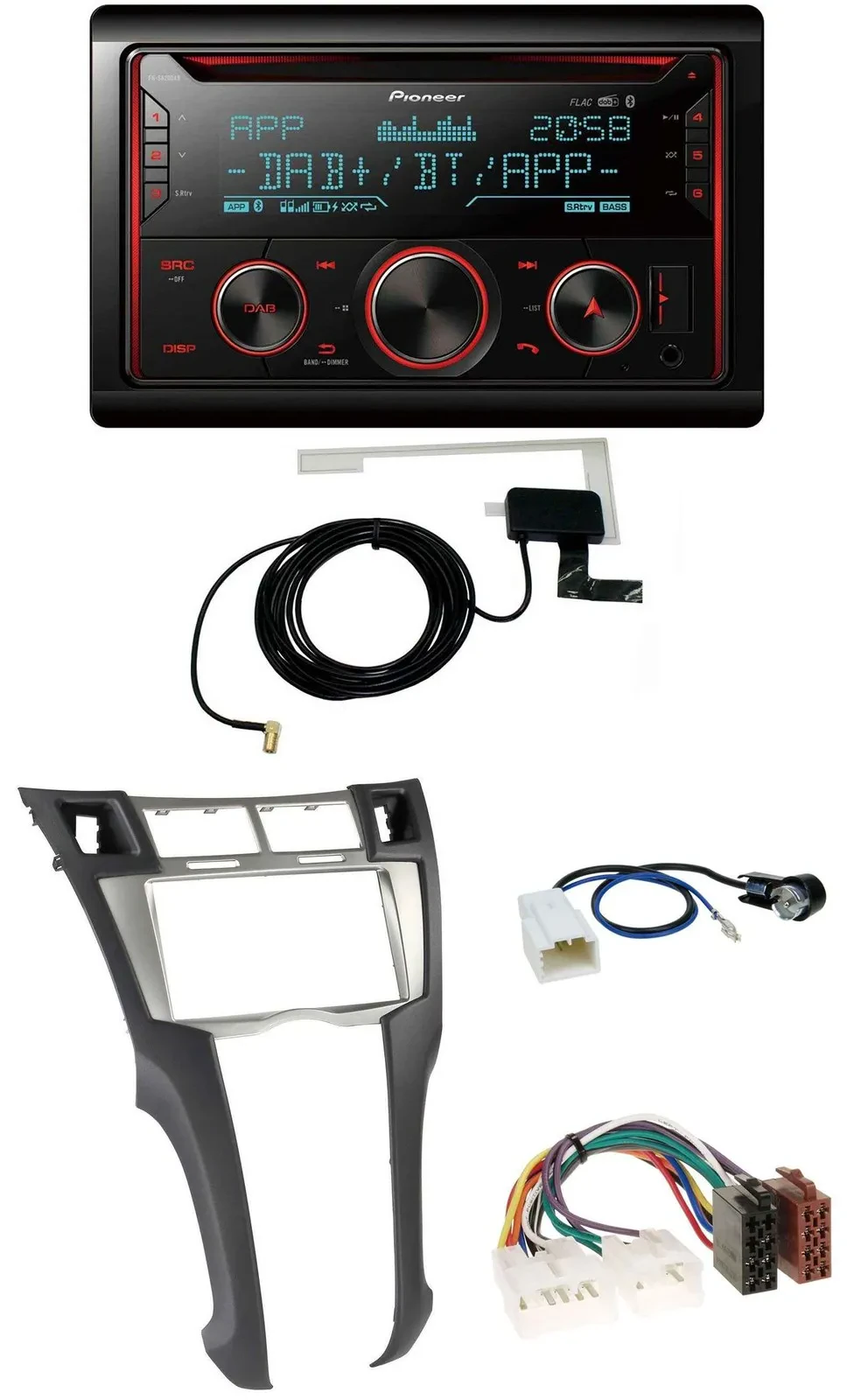 Автомагнитола для Toyota Yaris (2007–2011) Pioneer 2-DIN, CD, USB, Bluetooth, DAB
