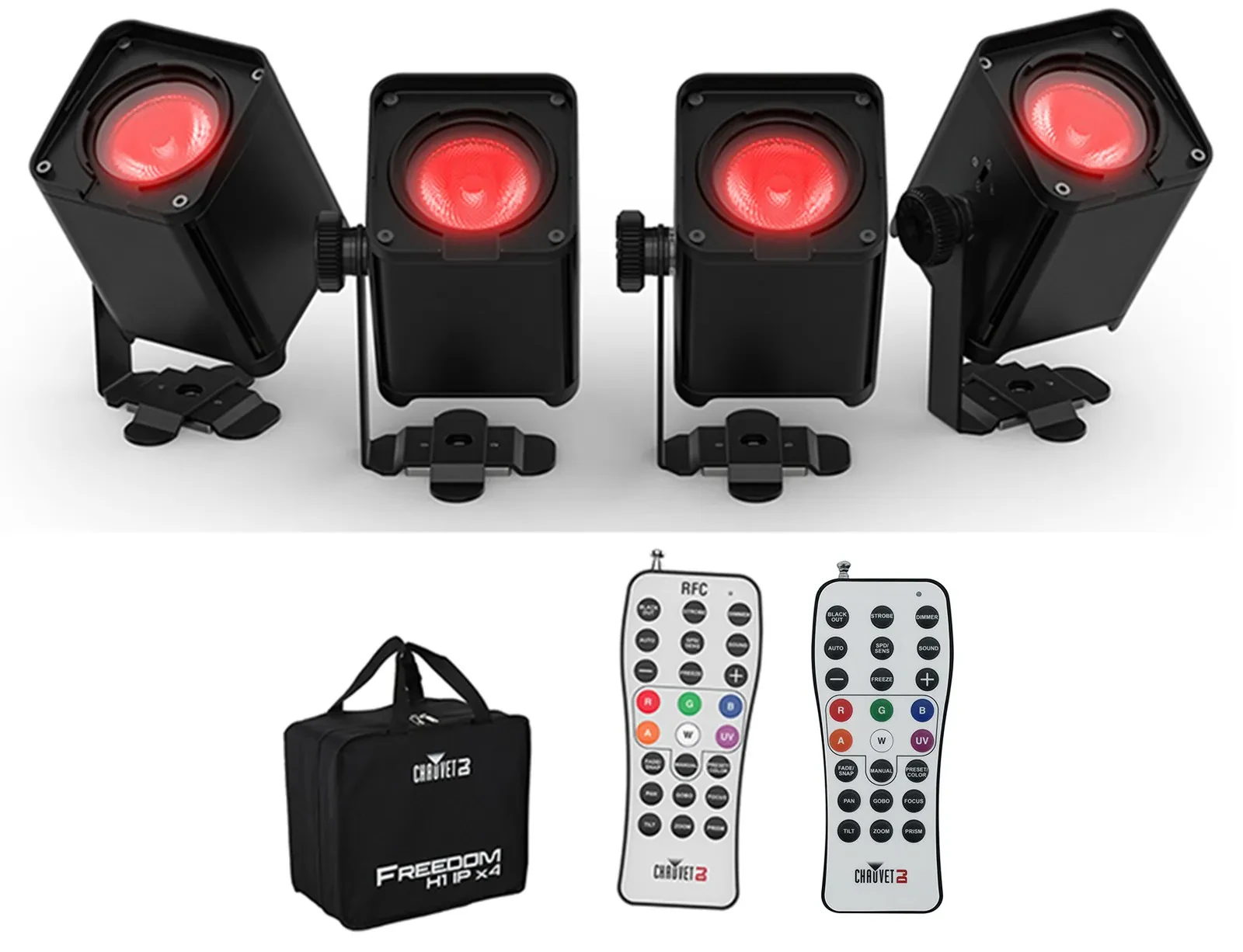 Светодиодный прожектор Chauvet DJ FREEDOM H1 IP RGBWA+UV (набор, 4 шт.) с пультом RFC