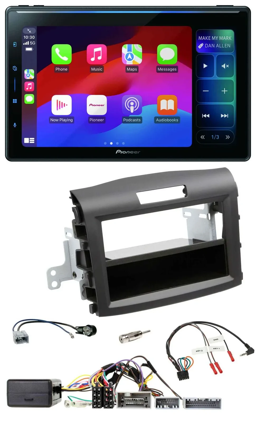 Pioneer Bluetooth DAB Lenkrad USB Autoradio für Honda CR-V ab 2013 schwarz