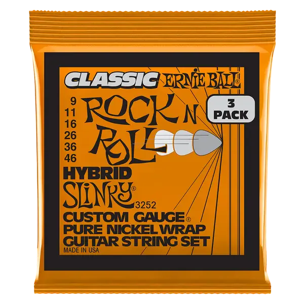 Струны для электрогитары ERNIE BALL 3252 Pure Nickel Slinky Classic Hybrid 3 Pack 9-46