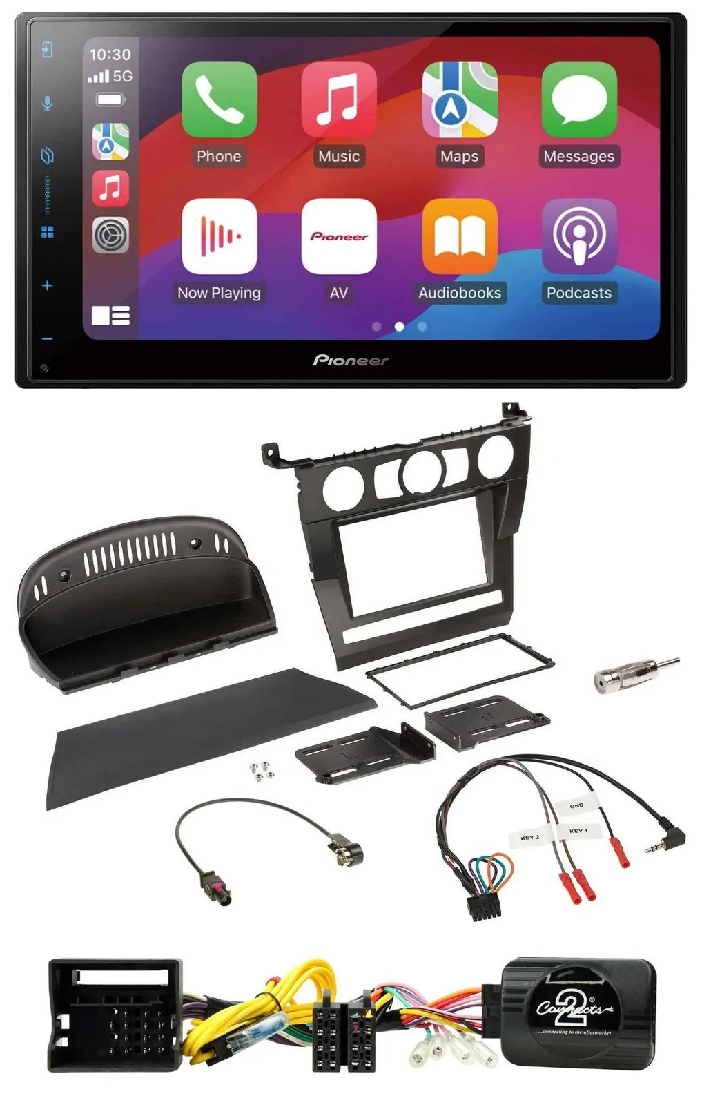 Pioneer DAB USB Lenkrad Bluetooth 2DIN Autoradio für BMW 5er E60 2004-2007