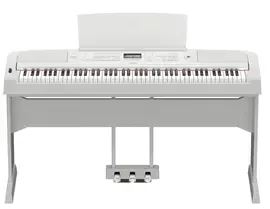 Цифровое пианино компактное Yamaha DGX-670WH  в комплекте педали LP-1WH, стойка L-300WH