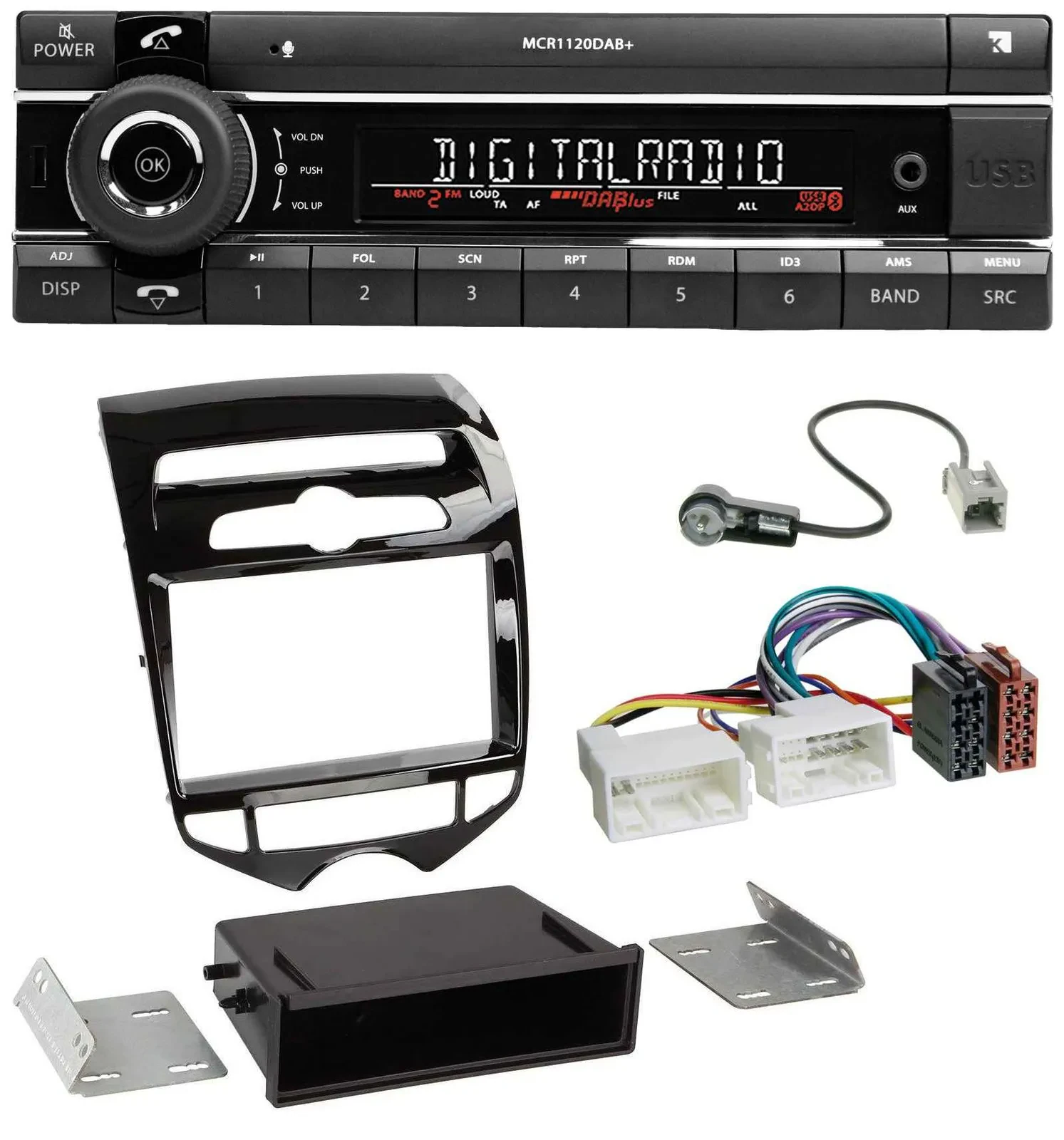 Kienzle Bluetooth MP3 USB DAB Autoradio für Hyundai ix20 ab 10 autom. Klima
