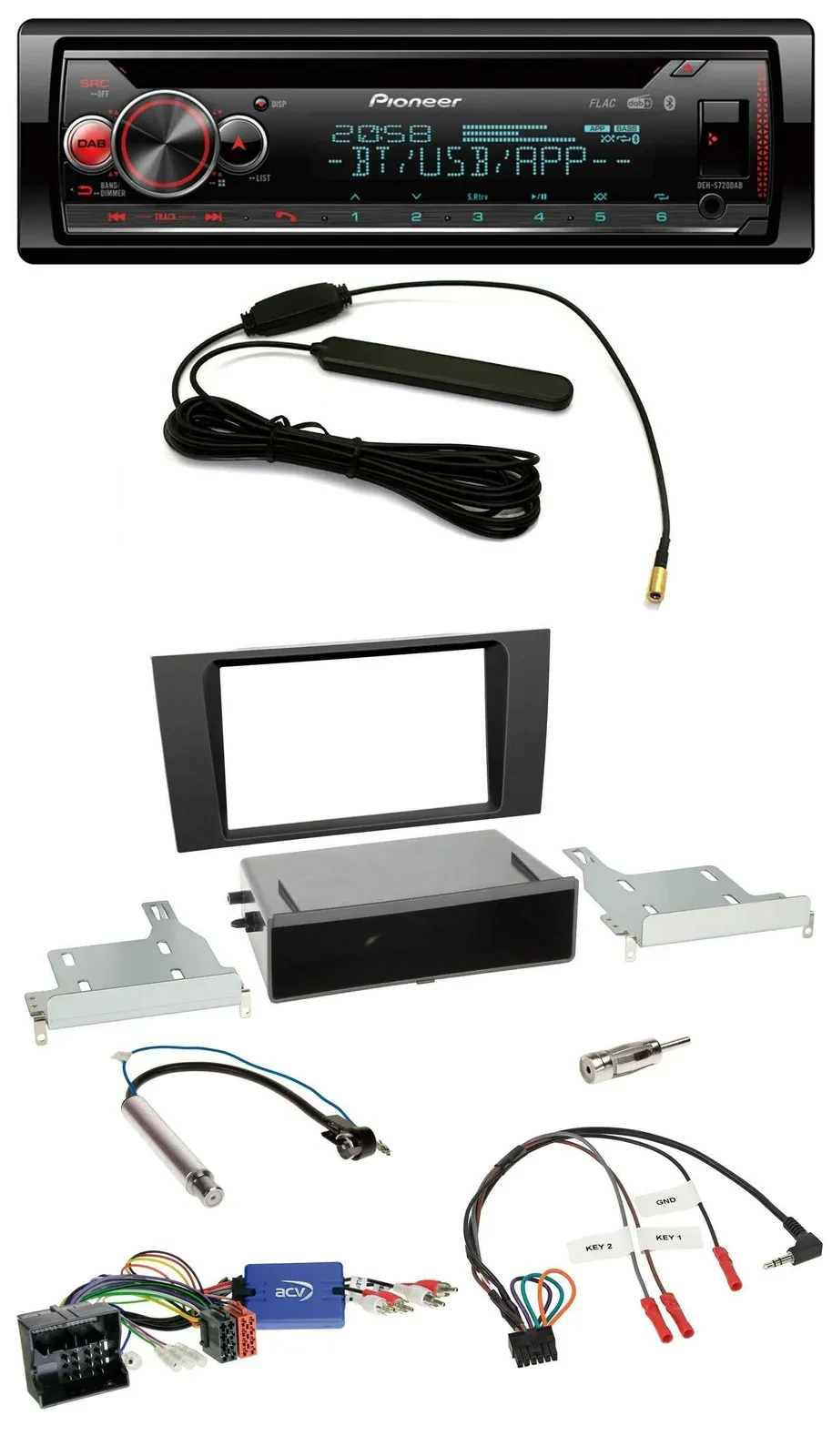 Автомагнитола Pioneer CD, Bluetooth, USB, DAB для Audi A4 (2000–2001)