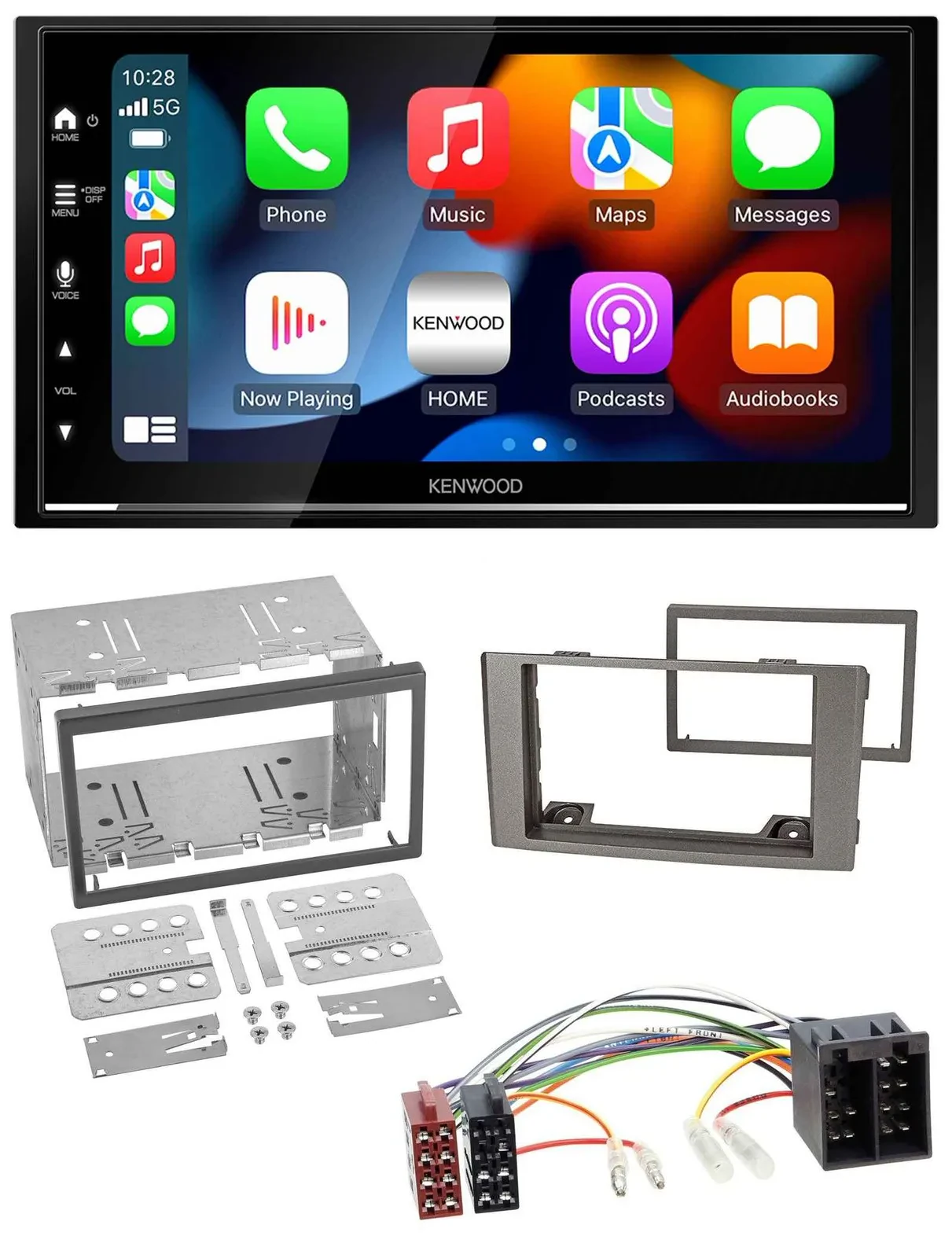 Автомагнитола Kenwood 2DIN, DAB, USB, Bluetooth, MP3 для Iveco Daily 2006–2014, серебристая