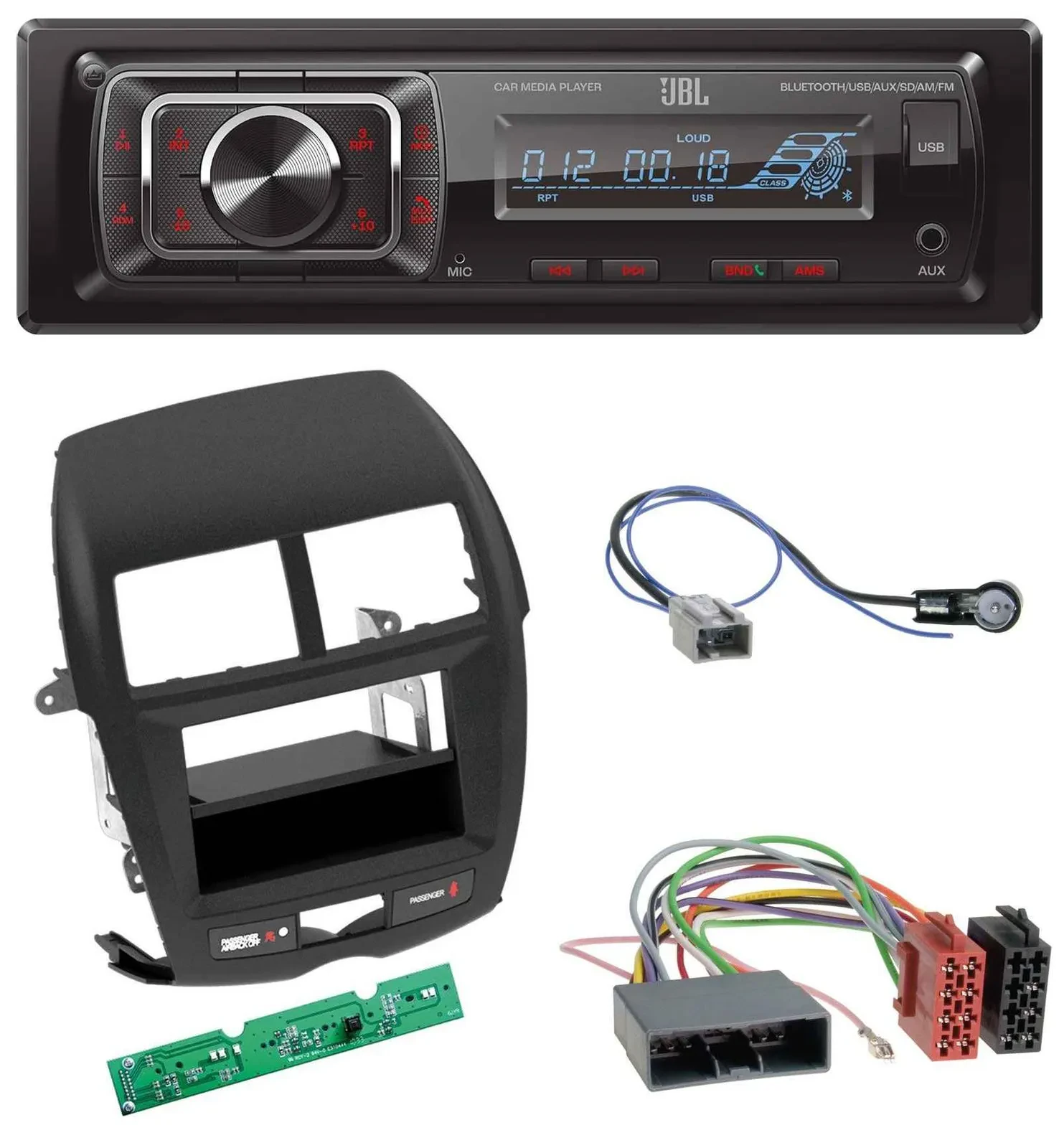 JBL SD AUX MP3 USB Bluetooth Autoradio für Mitsubishi ASX (2010-2014)