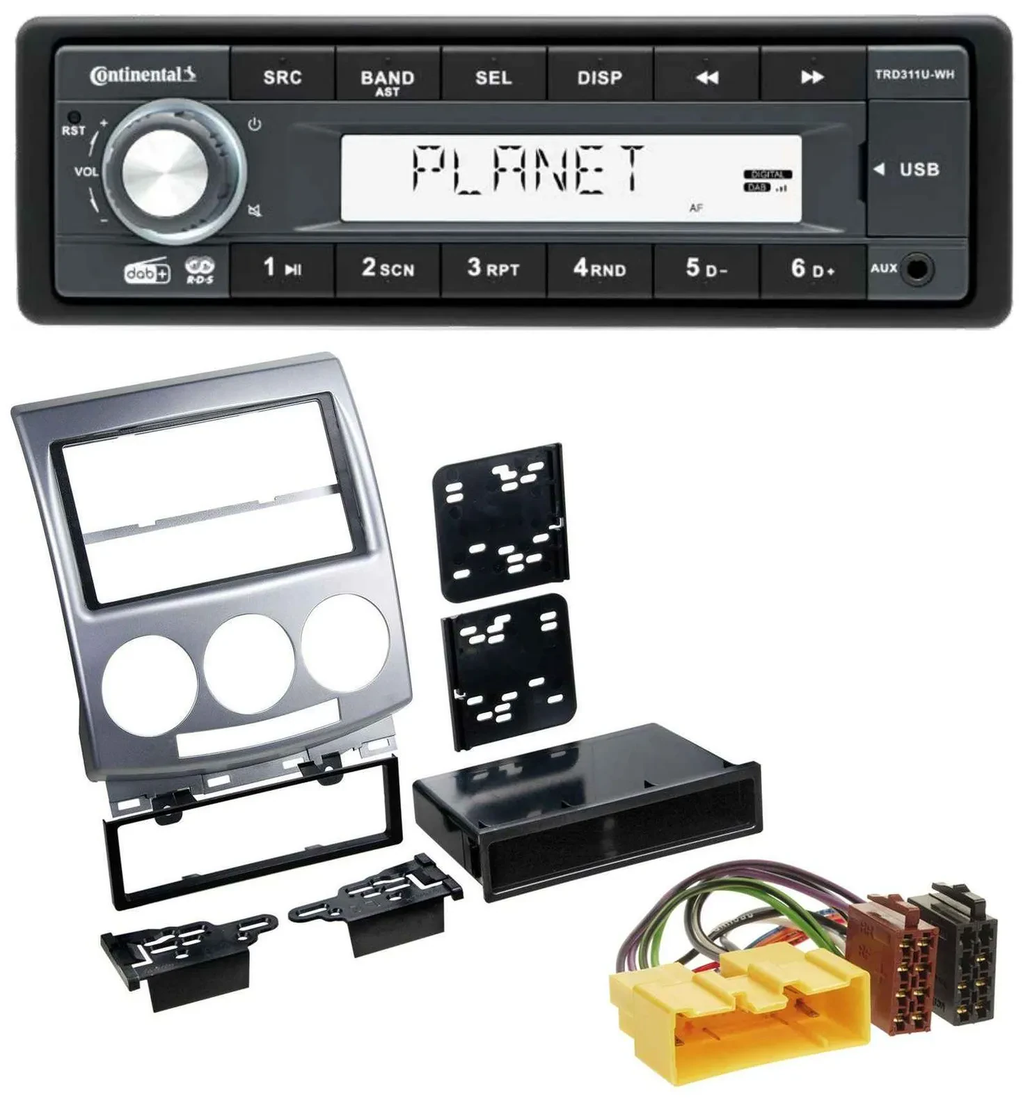Continental MP3 AUX USB DAB 1DIN Autoradio für Mazda 5 (2005-2010)