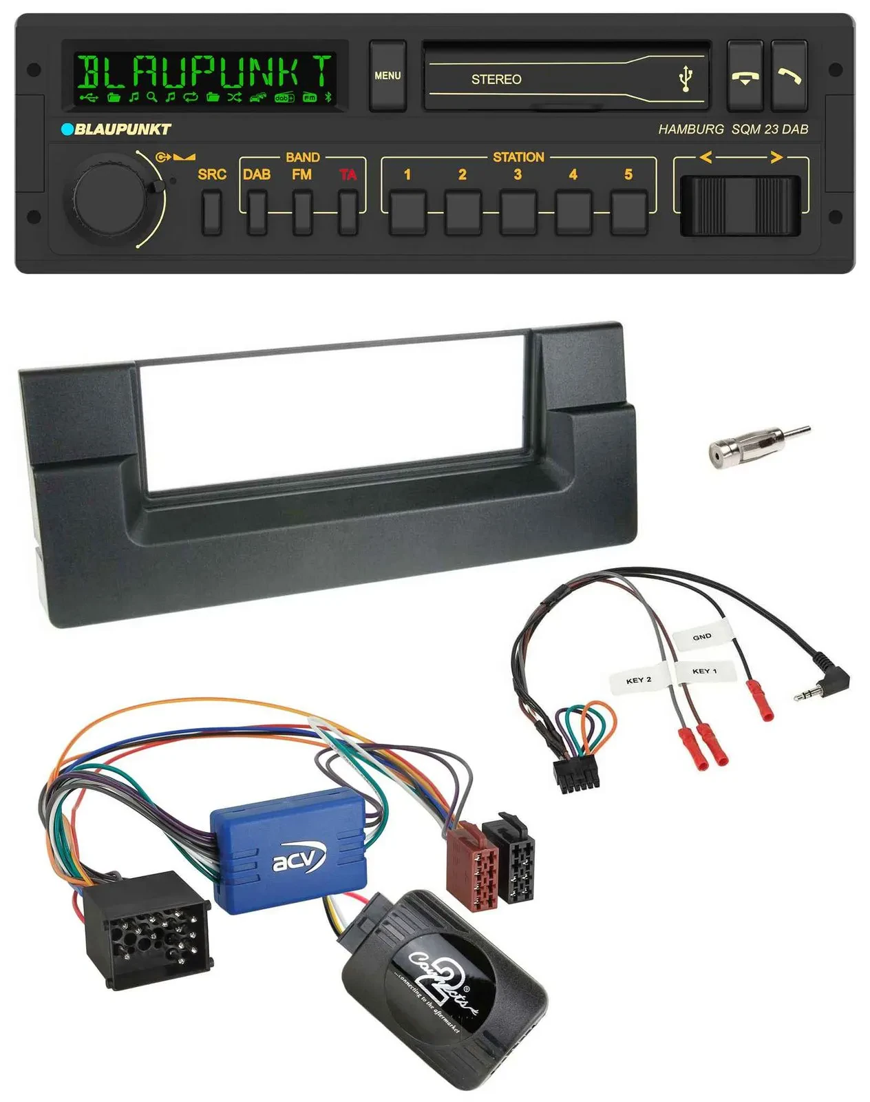 Blaupunkt USB DAB Bluetooth Lenkrad Autoradio für BMW 5er E39 1996-2004 Aktivsys